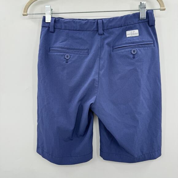 Vineyard Vines Boys Performance Shorts Sz 14 Blue Golf Preppy Stretch Adjustable - Picture 2 of 6